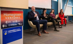 Homegrown Ventures conference with speakers Gus Minor, Dylan Lloyd, Hilary Deverell And MC Melissa Deschenes