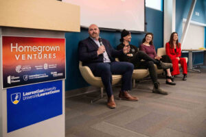 Homegrown Ventures conference with speakers Gus Minor, Dylan Lloyd, Hilary Deverell And MC Melissa Deschenes