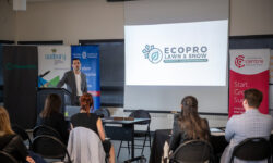 man pitching his business EcoPro