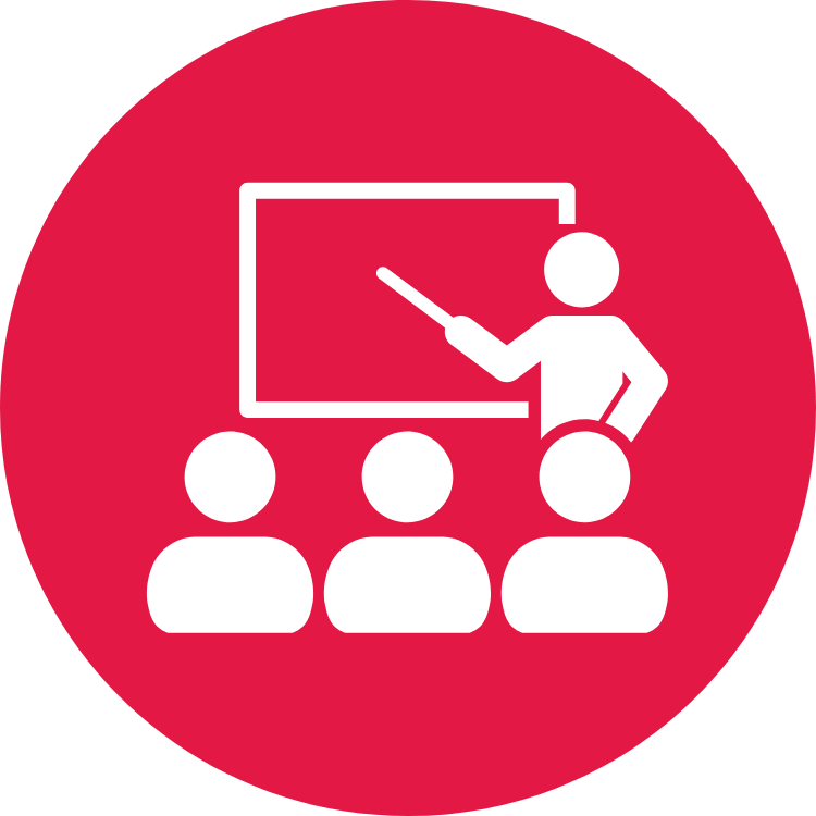 Teacher teaching a class icon