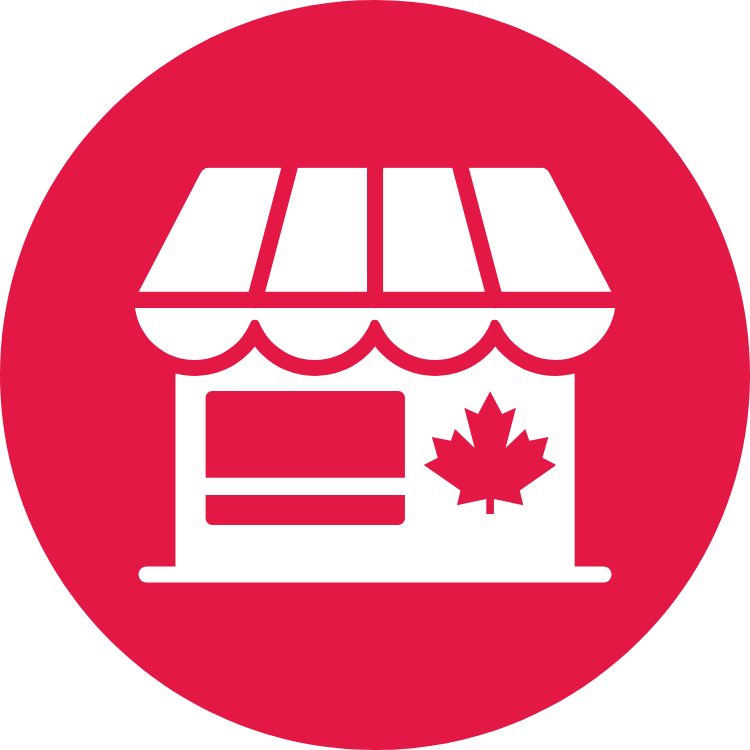 Business icon with maple leaf